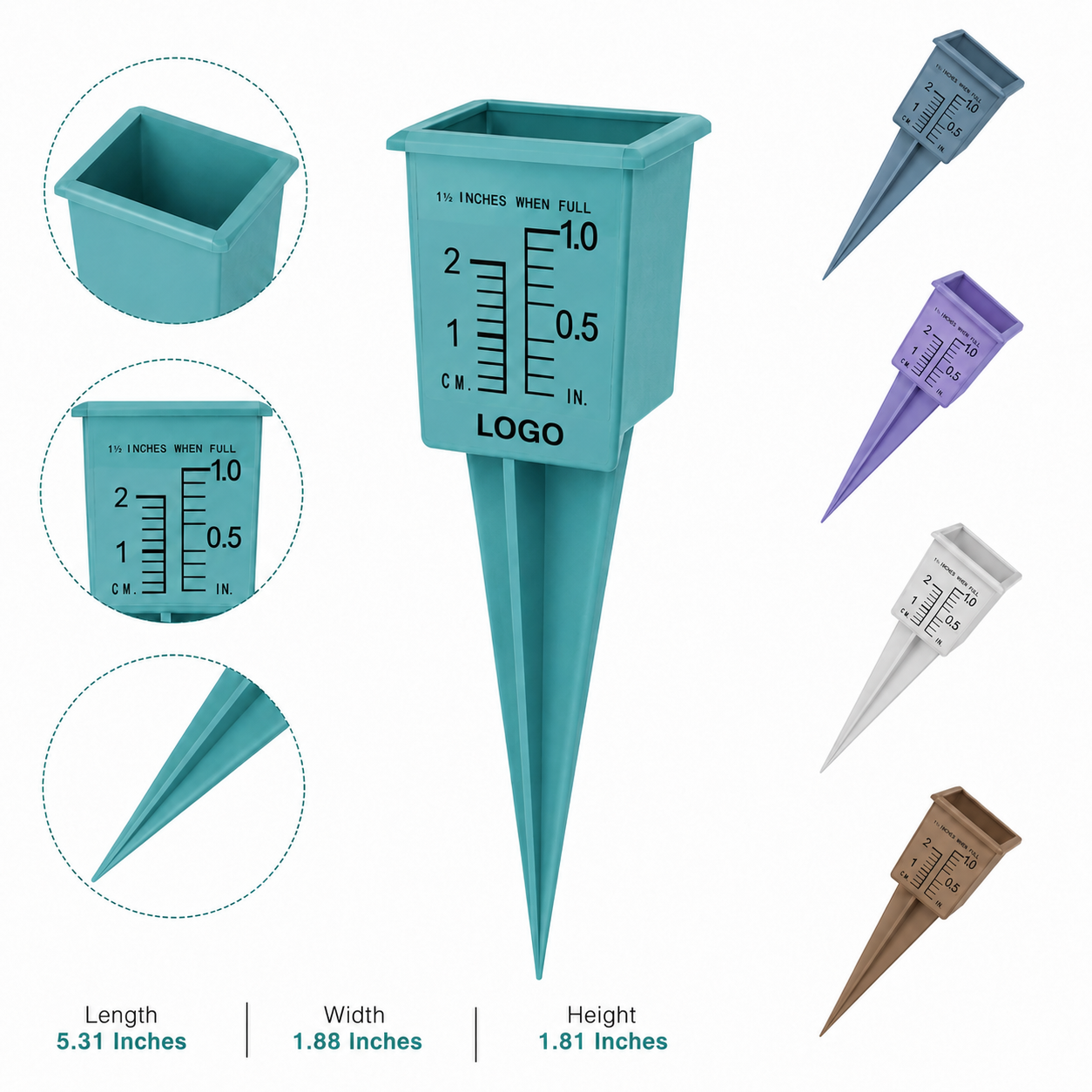 Precision Garden Rain Gauge with Ground Spike