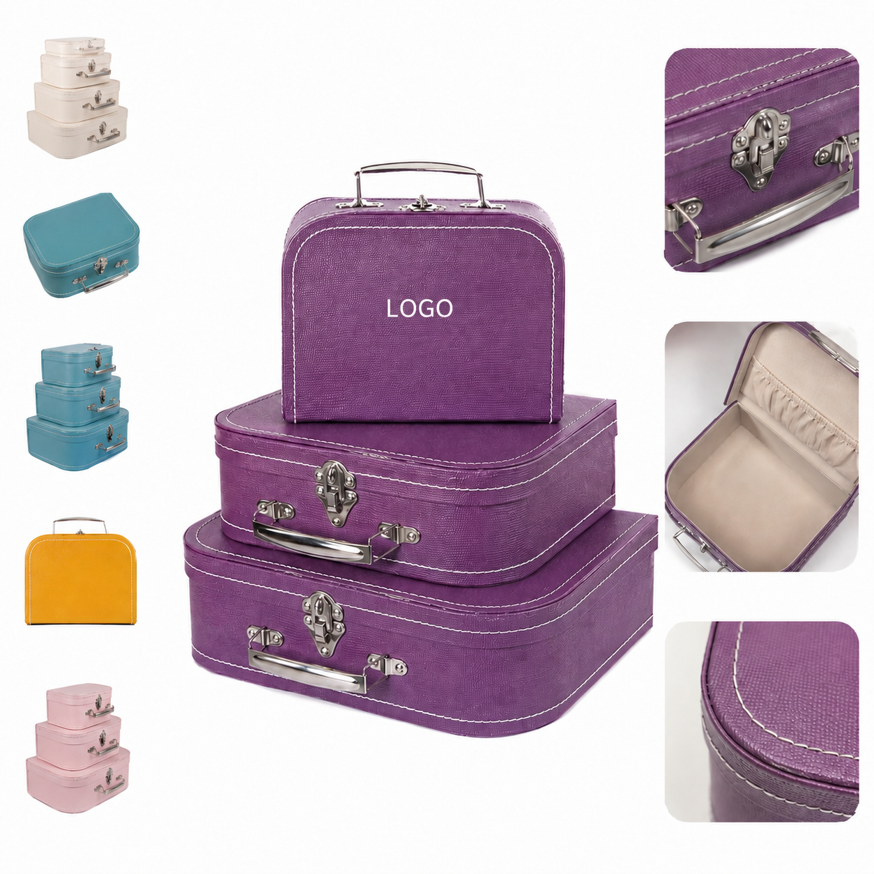 Decorative Nesting Suitcase Storage Box Set