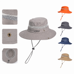 Outdoor Breathable Wide-Brim Sun Hat with Mesh Ventilation