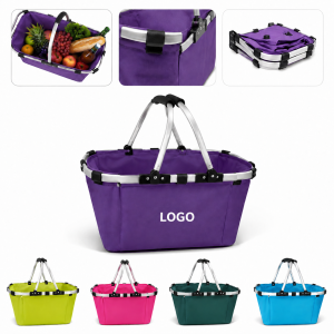 Collapsible Aluminum Frame Market Tote with Protective Cover
