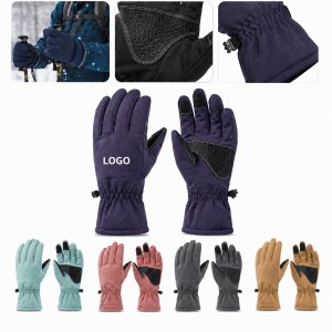 Weather-Resistant Insulated Winter Sports Gloves with Conductive Fingertips and Secure Cuffs