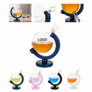 Globe-Inspired Spherical Glass Spirit Decanter with Weighted Geometric Base