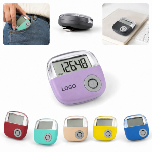 Vivid-View Clip-On Fitness Pedometer with Wide LCD