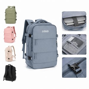 Expandable Multi-Compartment Travel Backpack with Integrated Tech Port and Shoe Storage
