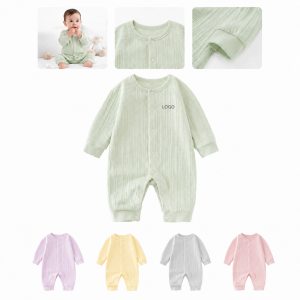 Full-Length Ribbed Cotton Baby Romper